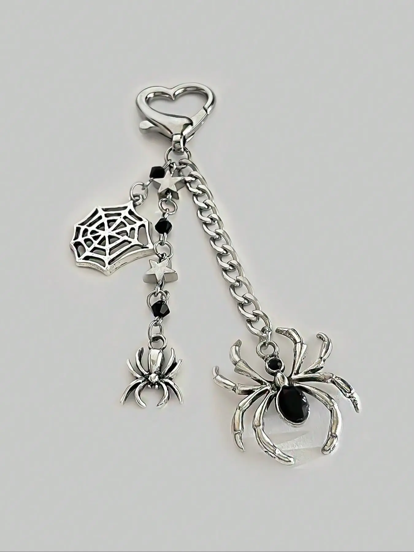 Punk Gothic Spider Pendant Keychain, Fashionable Dark Style Bag Charm, Perfect Gift for Friends & Couples, Halloween Accessory, Stylish Keychain