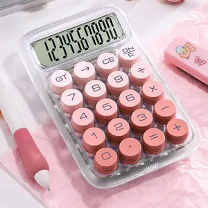 Desktop Calculator - 10-Digit, Large-Button, Cute Transparent Gradient Mechanical Switch Tool for Home, Office