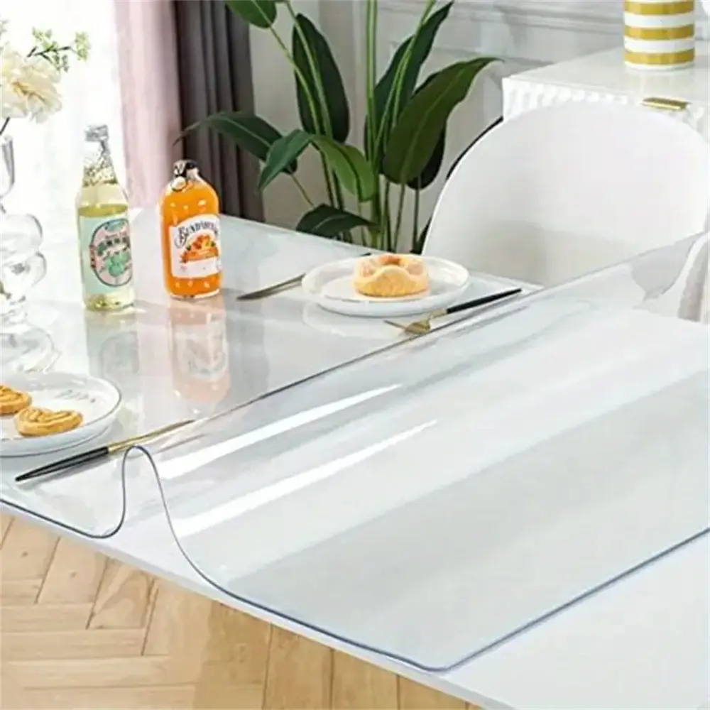 1.5mm Thick Cuttable PVC Tablecloth - Heat-Resistant to 100℃, Waterproof, Stain-Proof, Eco-Friendly, Durable Kitchen Linen for Kitchen Countertops, Dining Tables