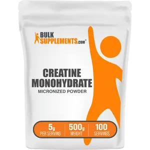 Bulk Supplements Creatine Monohydrate – Micronized Powder for Strength & Muscle Performance, 100 Servings, 500g