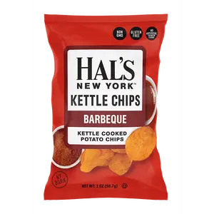 Hal's New York Kettle Cooked Gluten Free Potato Chips, BBQ, 2 oz (Pack of 24)