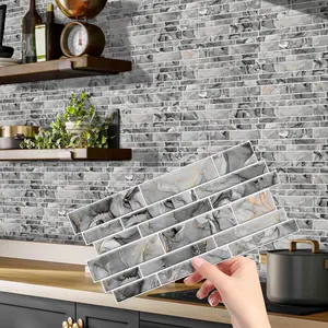 Marble Pattern Self Adhesive Wall Sticker, Waterproof & Oil-proof Wall Decal, Wall Decor for Home Kitchen Bathroom, Marble Pattern Wallpaper