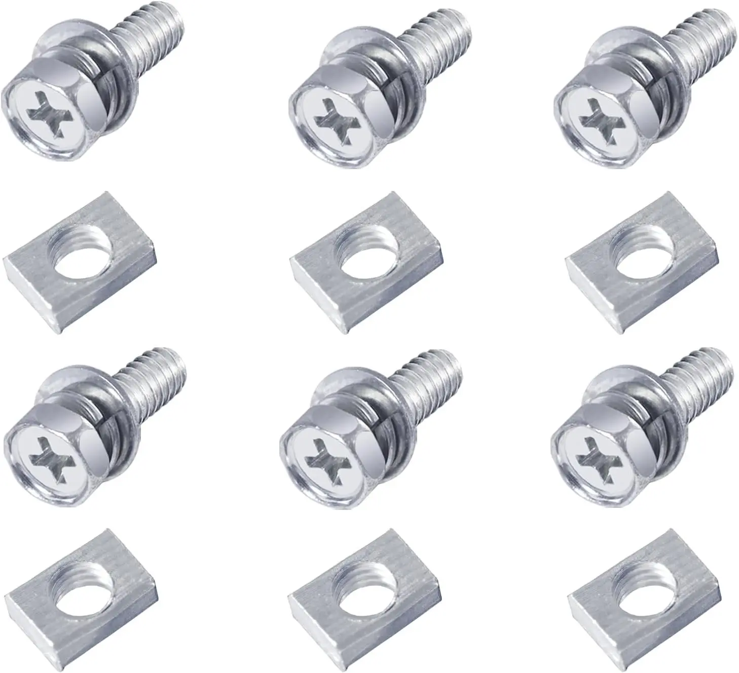 6 PCS Bolts and Nuts Kit, Motorcycle Battery Bolts and Nuts, M6x16MM Motorcycle Battery Screw and Nut, Battery Terminal Bolts and Nuts Carbon Steel