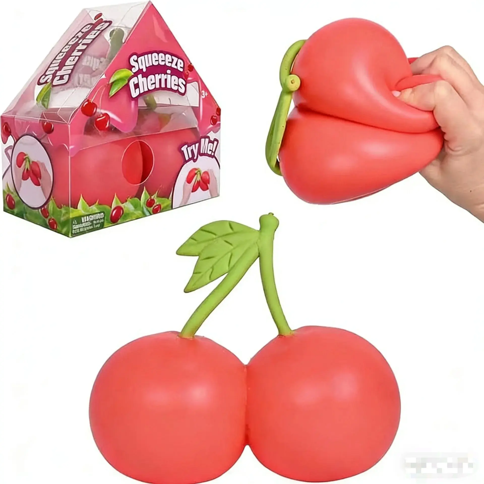 Squishy Squeeze Cherries Stress Relief Sensory Toy Slow Rebound Fidget Toy For Adults Anxiety Relieve Relaxing Entertainment