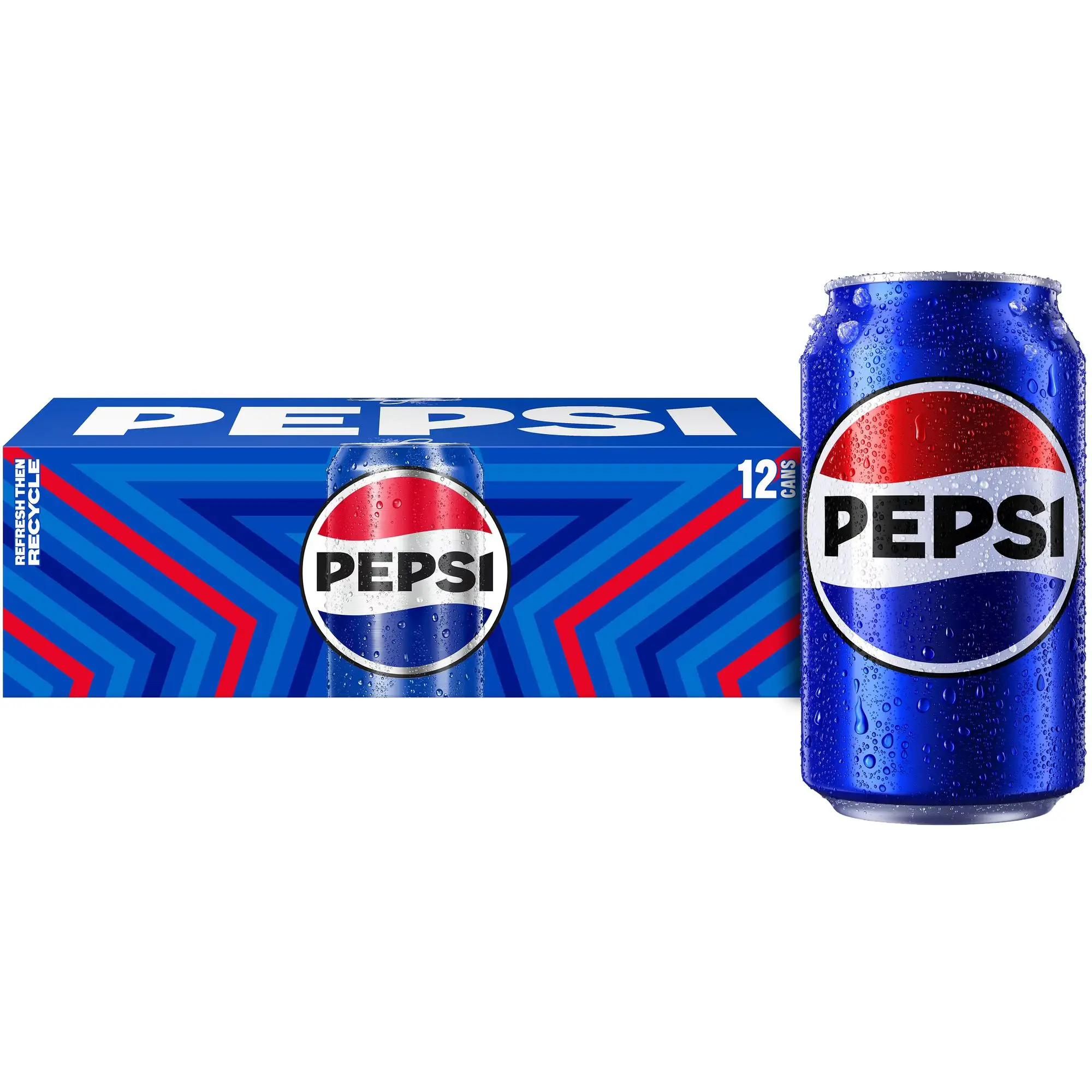 Pepsi Cola Soda Pop, 12 oz Cans, 24 Pack