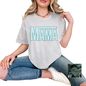 Checkered Mama Grey unisex fit Comfort Cotton Top Womenswear graphic tees cute shirts