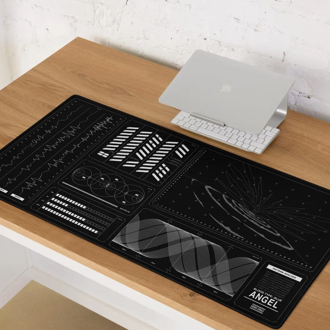 Evangelion Nerv Inspired Gaming Mousepad: Anime Computer Technical Readouts Neon Genesis Office Decor