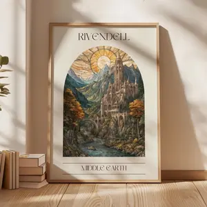 Lord Of The Rings Rivendell Print, Lord Of The Rings Poster, Bookish Wall Art, J R R Tolkien