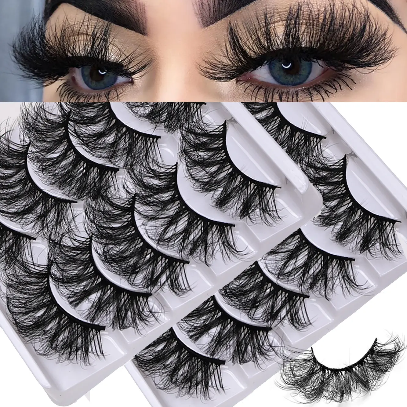 Thick Dramatic False Eyelashes, 10 Pairs/2 Pack, Natural Look, Perfect for Stage & Role-Playing, Enhance Your Eyes' Beauty, Synthetic Material