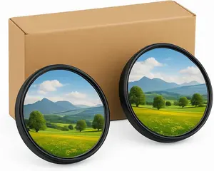 Blind Spot Convex Car Mirror Inch Rearview HD Wide Angle,° Rotatable Base, Self Adhesive Mirror for Cars, SUVs, Trucks, Motorcycles, Universal, Black