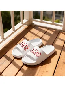 1 pair of Delta Sigma Theta printed summer slippers, home slippers, slip-on slippers, women's sandals, bedroom slippers, suitable for bathroom showers, parks, beaches, and casual wear. Women's footwear