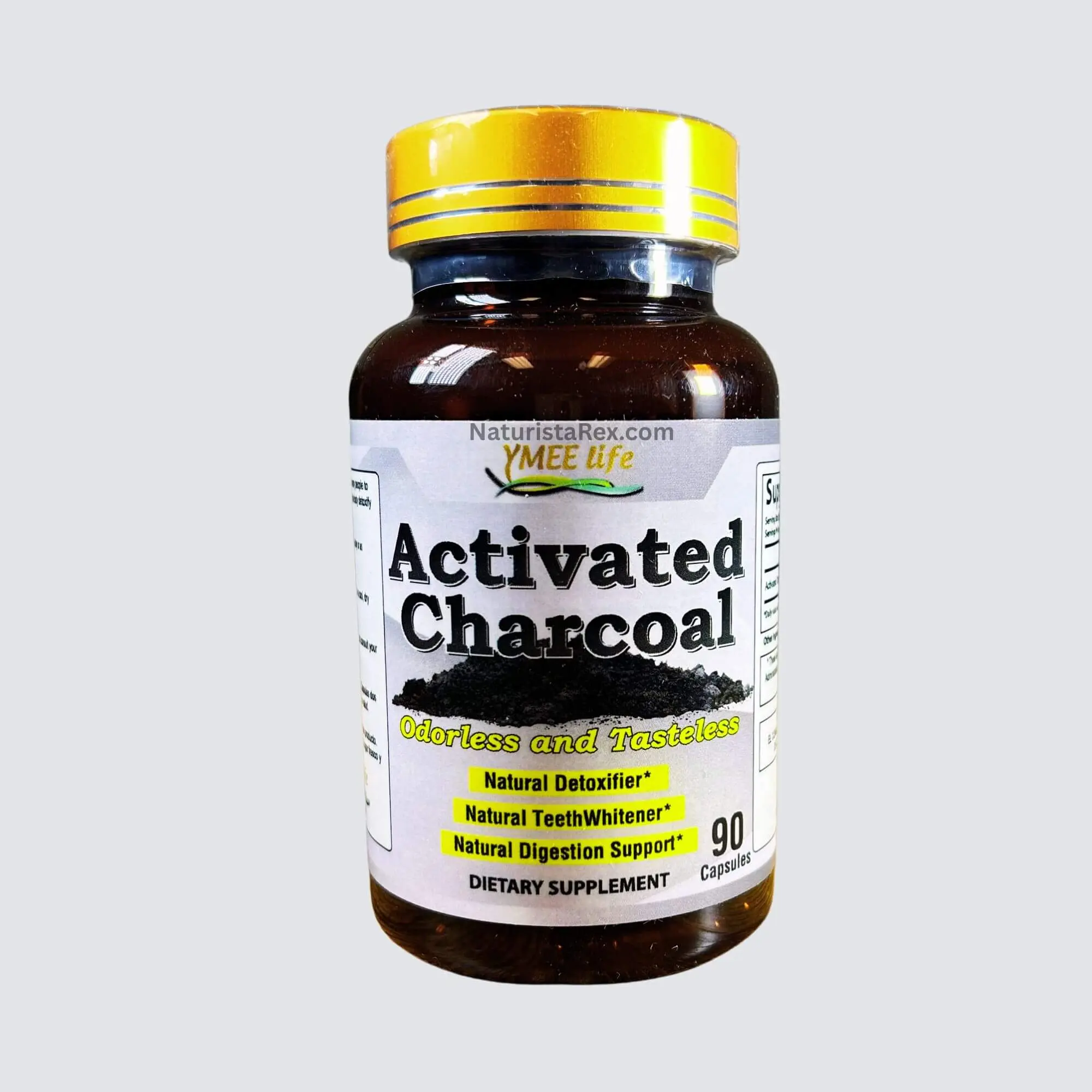 YMEE life Activated Charcoal (Odorless and Tasteless) 90 Capsules of 600MG