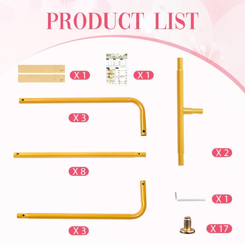 Rectangular Golden Metal Arch Decorated with Balloons/Flowers/Banner, a Backdrop for a Party Wedding Birthday(2.6x5.7FT)