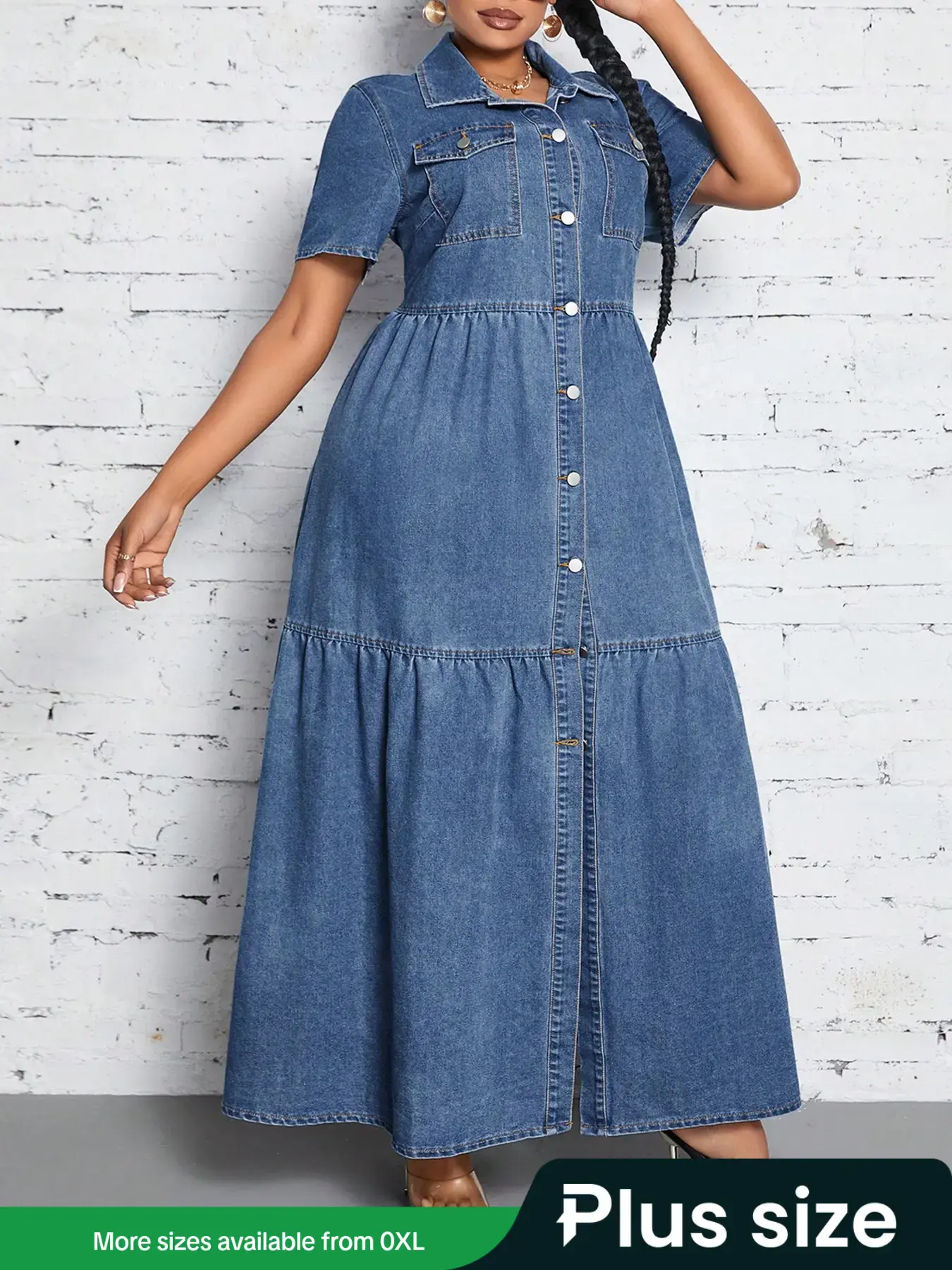 Plus Size Women's Casual Versatile Denim Dress with Pockets, Comfortable Fit, Stylish Design, Perfect for Daily Wear & Special Occasions - TikTok Shop Plus Size Women's Casual Versatile Denim Dress with Pockets, Comfortable Fit, Stylish Design, Perfect for Daily Wear & Special Occasions - TikTok Shop