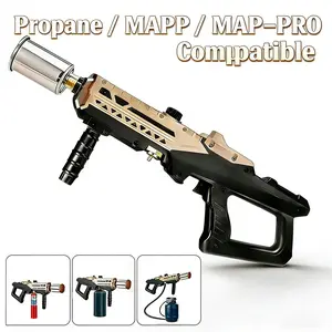 Propane Cooking Torch Adjustable Flame Grill Gun, Multifunctional Blow Torch for Searing Steak BBQ Charcoal Lighting Baking, Perfect for Chefs Outdoor & Home Use (Tank Not Included)