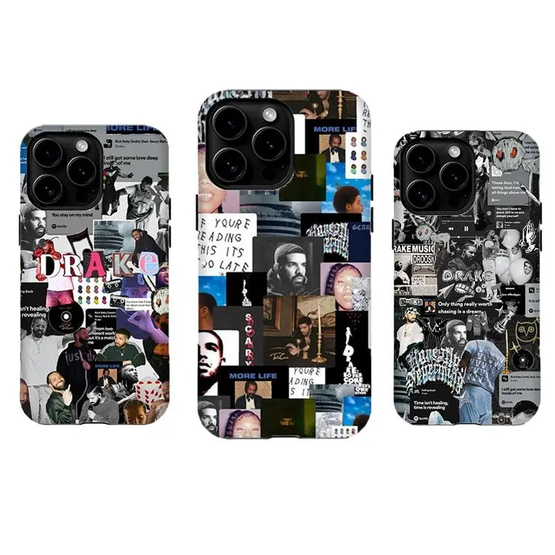 D-Drake Collage Phone Case Rap Hip-Hop Aesthetic Print Protective Cover Compatible for iPhone 17 Promax 16 15 14 13 12 11 and for Samsung S21-S25 Perfect Gift for Music Fans