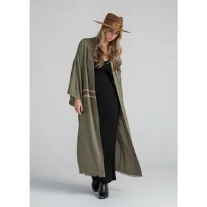 WARRIOR EYE Hand-Painted Kimono- Olive Blush