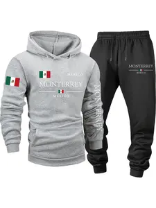 Men's Fleece 2-Piece Set, MONTERREY - Mexico, Comfy/Breathable, Trendy, Kangaroo Pocket, Drawstring, Fall/Winter