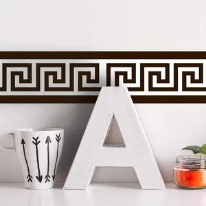 Greece  Peel and Stick Wall Border Stickers, Self Adhesive Skirting Wall  Line Decal for Home DIY Decorative, 78.74"X3.93" PVC White Black 1Roll