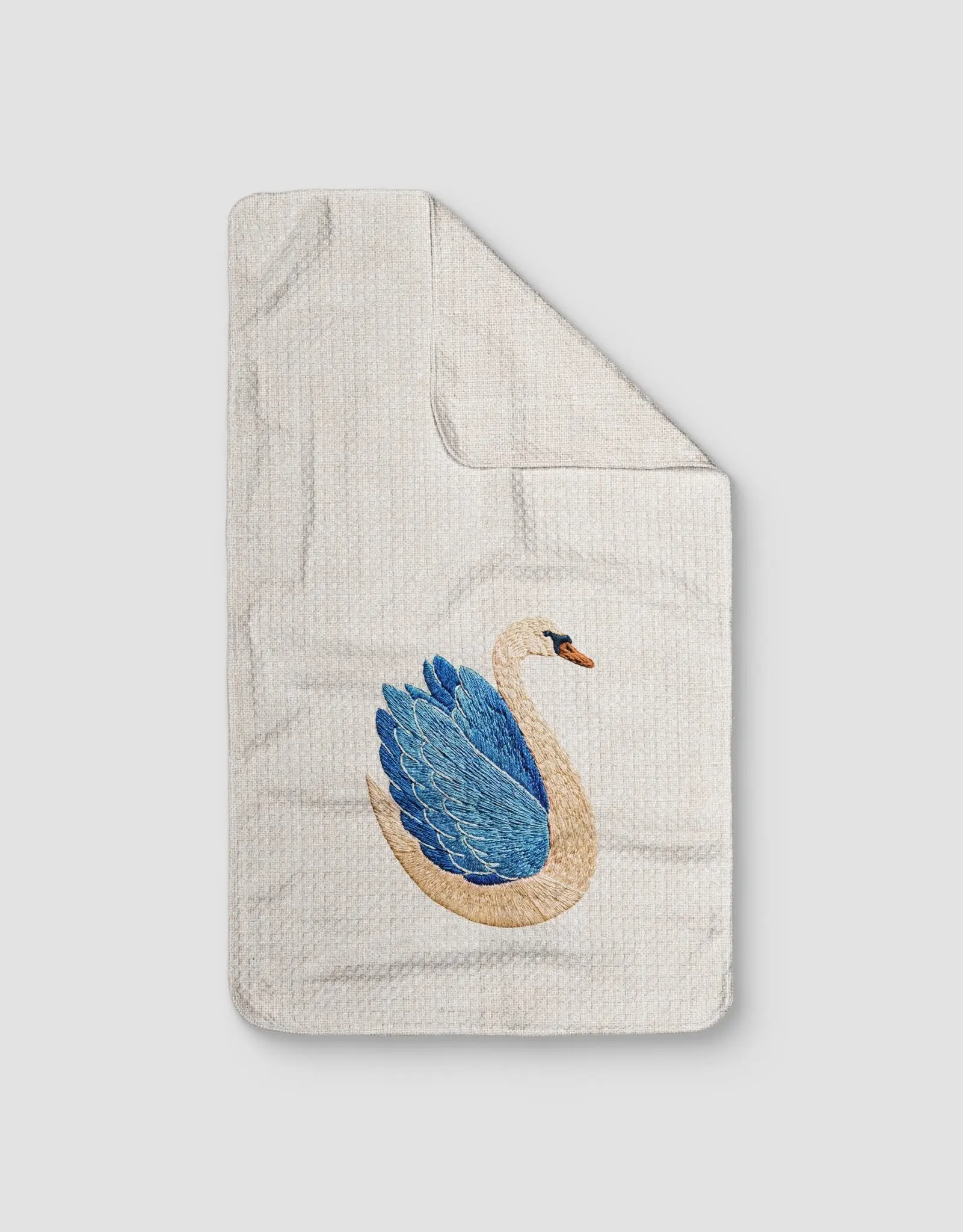 Embroidered Swan Kitchen Tea Towel - Double-Sided Print 16x28 Quick-Dry Absorbent Dish Towel