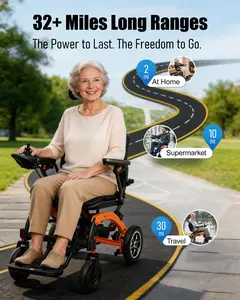 EOEOTWO 2026 Upgraded Adult Electric Wheelchair, 32 Miles (Approx. 80.6km) Lightweight Foldable Wheelchair, 500W Foldable E-Wheelchair with a Maximum Weight Capacity of 300 Lbs (Approx. 149.7kg)