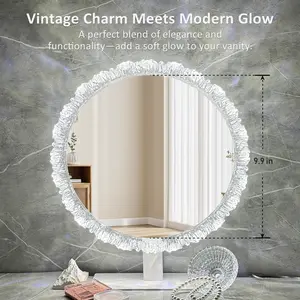 Elegant Iceberg Vanity Mirror with Light, Iceberg LED Makeup Mirror with Dimmable 3 CCT, Touch Screen Control, Adjustable Desktop Makeup Mirror for Bathroom, Living Room, Bedroom, Best Gifts
