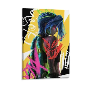 Arcane Anime Poster, Vi And Jinx Canvas Prints, Theater & Dormitory Wall Art, Bedroom Aesthetic Poster, Home Office & Living Room Decor Poster Canvas Wall Art For Bedroom Decor Bar Office Room Decor Gift