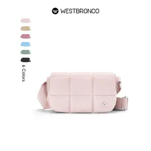 WESTBRONCO Small Women's Puffer Quilted Crossbody Purse Walllet Shoulder Bag Adjustable Strap Daily Fashion Fanny Pack for Spring Trendy Casual Waterproof Phone Purse Gift for Her