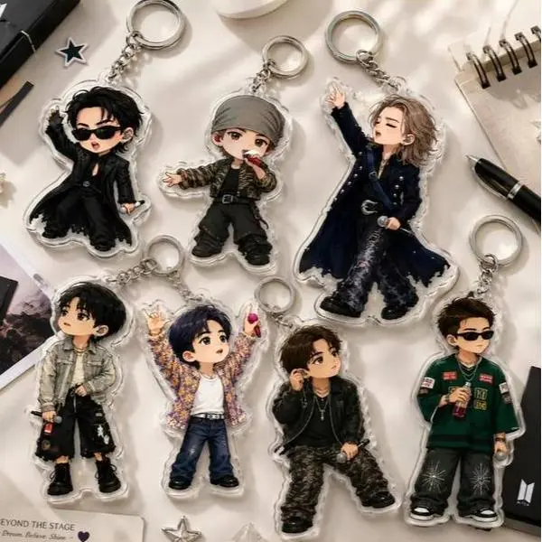 7 Members Acrylic Keychain, K-Pop chibi boy Charm, King Boys Merch, Cute Key Accessory 7 Members Acrylic Keychain, K-Pop chibi boy Charm, King Boys Merch, Cute Key Accessory