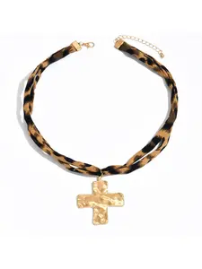 Wholesale cross necklaces for European and American cross-border markets, leopard print, flower, heart pendants, summer ocean shell and starfish collarbone chains