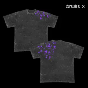 Retro Heavy Limited CURSE MARK PURPLE SASUKE - Naruto Anime Double Printed Vintage Washed Tee , Gift For Anime Fan, Anime Lover