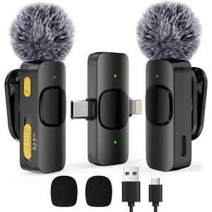 2-Pack  Lavalier Mini Microphone for , Android,  Noise Cancellation,  Lapel Microphone for , YouTube, Video Vlog, Interviews, Live Streaming (2-in-1 RX)