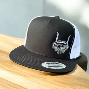 10lugmafia Flatbill Snap-back Hat - Trucker Style with Unique Logo Design Black And White Adjustable Classic