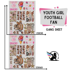 Youth Girl Football Fan | Premade DTF Transfer Gang Sheet For Graphic Tees