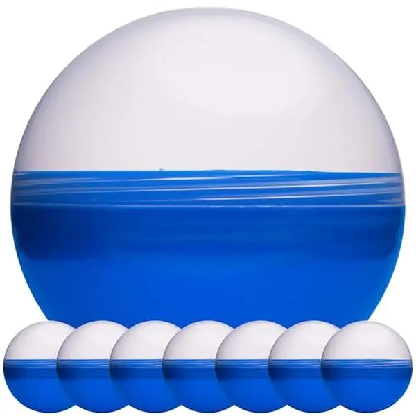 A-Sonic XS68269 Machine Capsules Translucent Blue Plastic Sphere Large Party Favor - Containers Round 7 Piece 4.7 in. Jumbo Plastic Christmas Ornaments Extra Large Gift Box Craft Party Supplies