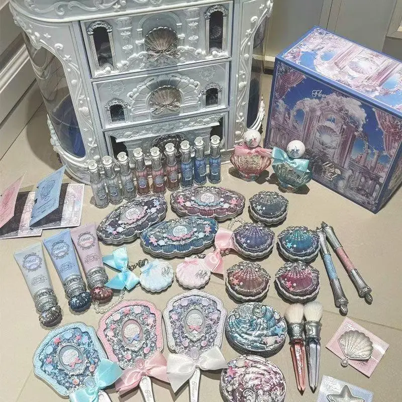 Flower Knows All In One Makeup Sets Gift Box Perfume Blush Cream Matte Lipstick Highlighter Full Kit De Maquillaje