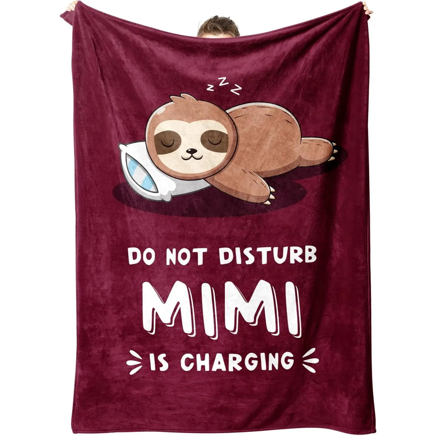Funny Gifts for Mimi, Mimi is Charging Sloth Blanket, Birthday Gifts for Mimi from Granddaughter and Grandson, Mimi Gift for Mothers Day, Soft Sloth Throws Blanket for Mimi 60" x 50"