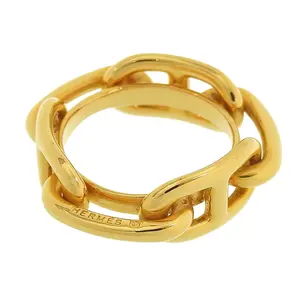 Pre-owned HERMÈS Stainless Small Leather Goods Hermes Rugate Chne Scarf Ring