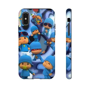Adorable Blue Pocoyo Phone Case, Cute Childhood Cartoon Explorer Design, Tough Shockproof Protective Cover, Compatible with iPhone 11-17 Pro Max/Plus and Samsung Galaxy S23-25, Gift for Him Her Fans