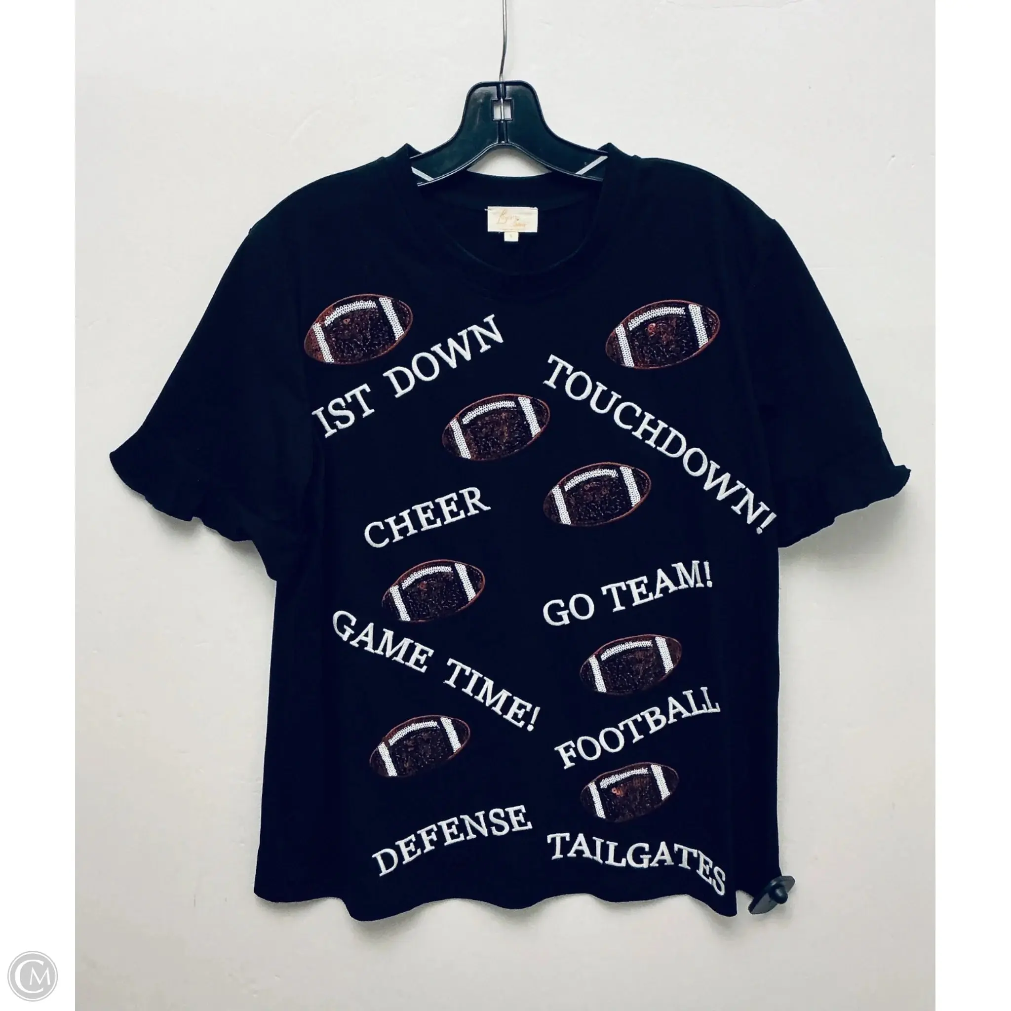 Top Short Sleeve Basic By Cme In Black, Size: S