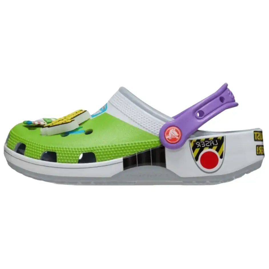 Crocs Classic Clog - Buzz Lightyear x Toy Story Men's Exclusive Collaboration Design, Lightweight Croslite Cushioning, Pivoting Strap, Ventilated, Casual Everyday Wear Indoor/Outdoor Sports Footwear