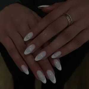 Manihaus Milky French Classic Milky White French Tip Nails Clean Girl Office Chic Minimalist Natural Look Press On Nails