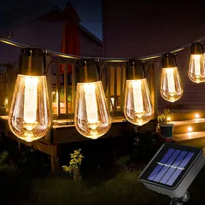 Solar Powered String Light, Waterproof Outdoor Decoration LED Lights, Vintage Holiday Garden Furniture Fairy Light for Patio, Gazebo, Porch, Camping