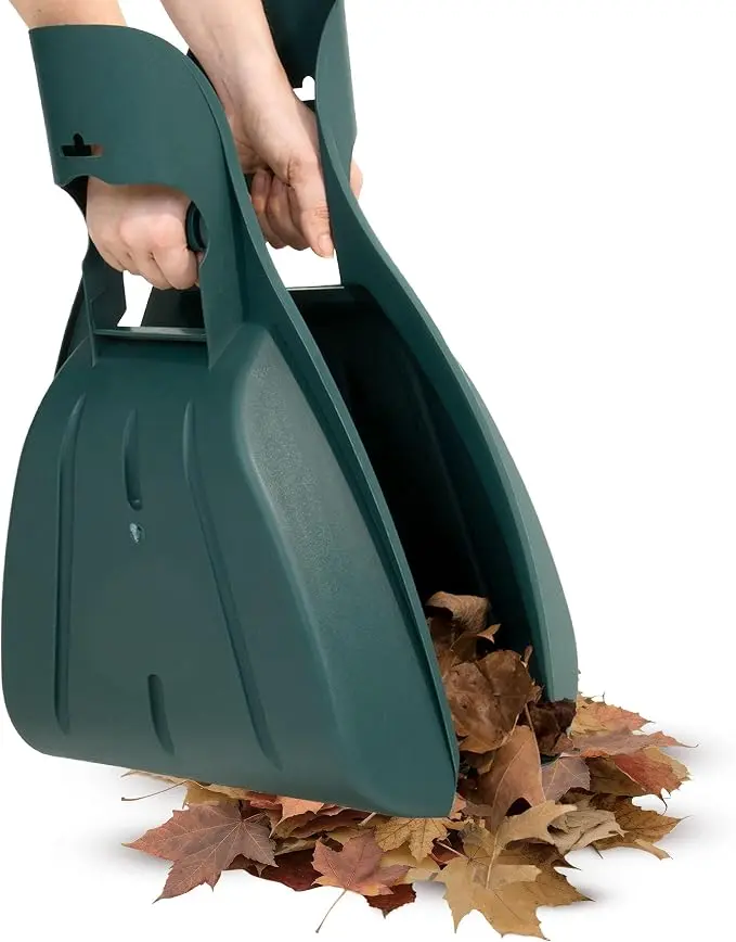 Pure Garden Leaf Scoops Hand Rakes Green Lightweight Durable Grabber Tool for Scooping Leaves Spreading Mulch Gardening Yard Work 50-114