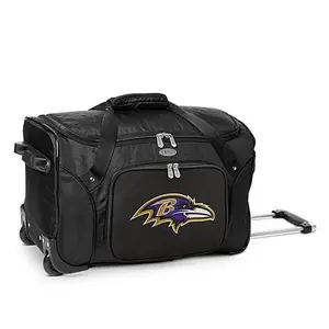 Football Fan Shop Officially Licensed NFL Baltimore Ravens 22" Wheeled Duffel Bag