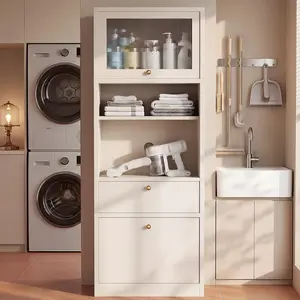 OMCHOM 71''Tall Kitchen Pantry Cabinet with Oversized Microwave Shelf & Coffee Station-Tall Extra Deep Storage Hutch, Fluted Acrylic Doors,Adjustable Shelves,Drawers, Anti-Tip,Walnut – Easy to Assemble, Built to Last