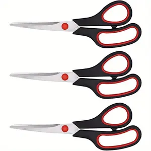 Multipurpose Home Office Scissors, 21.6cm/8.5 Inch Ultra Sharp Shears, Comfort-Grip Handles, Sturdy Sharp Craft Supplies, Pack of 3, Right/left Handed, Office Gadgets