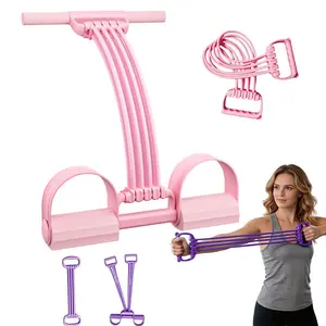 3-in-1 Adjustable Tension Rope with Handle, 8-Tube Pedal Resistance Band, Portable Elastic Pull Rope for Daily Stretching, Light Resistance Exercise, Home Office Gym Use