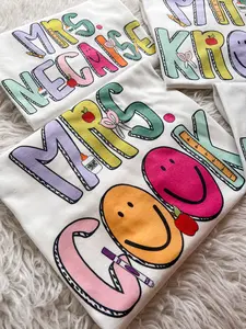 Custom Name Teacher T-Shirt/Sweatshirt Retro Multicolor (Message with requested Name)