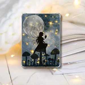 Magical Fairy Moonlight Kindle Insert | Enchanted Forest Mushroom Art | Celestial Bookish Fairy Core E-Reader Clear Case Insert